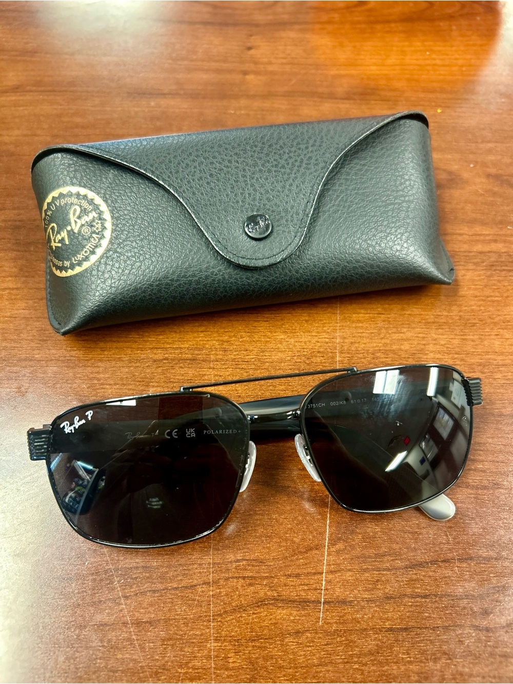 Ray-Ban Men’s Black Sunglasses with Matching Black Case